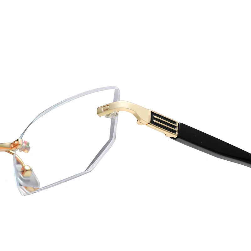 
CJ8718 latest luxury gentlemen frameless blue light blocking resin lens presbyopia reading glasses 2020 