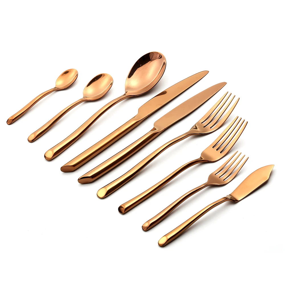 

High end hand forged rose gold silver silverware for wedding, Customized