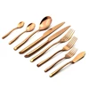High end hand forged rose gold silver silverware for wedding