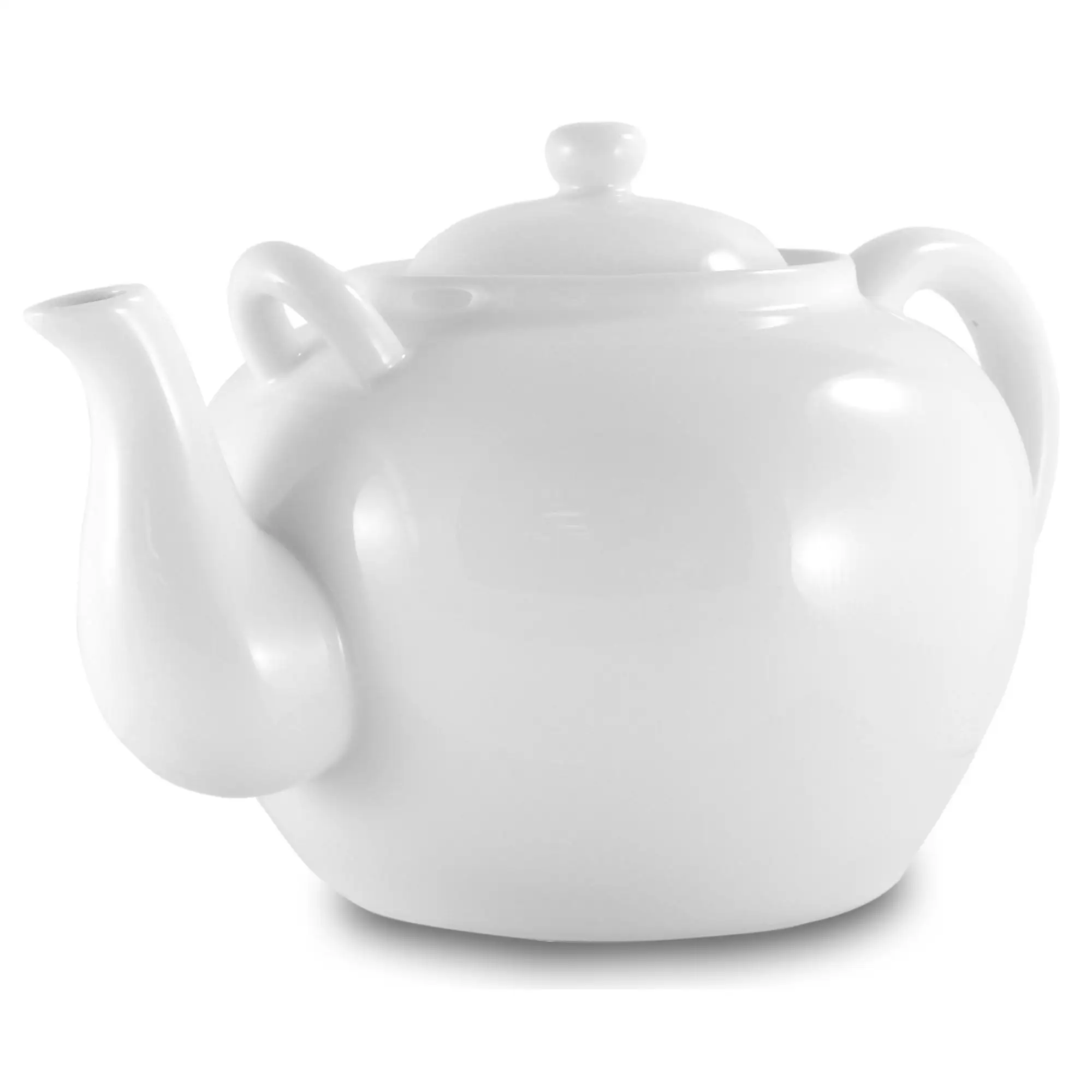 Modern Custom Glossy White Porcelain Teapot With Infuser Buy White