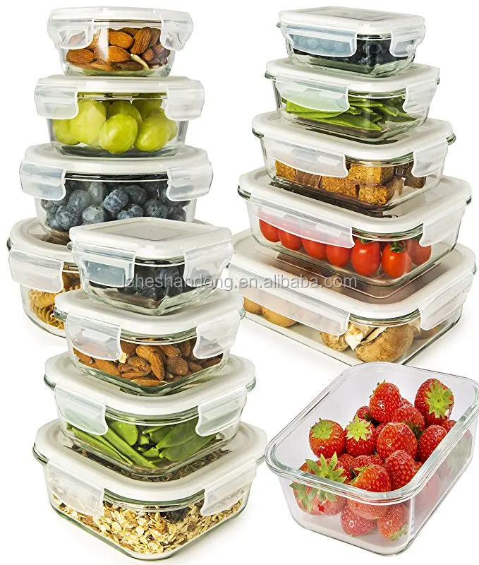 

Multifunctional glass lunch box food container bpa free kitchen containers