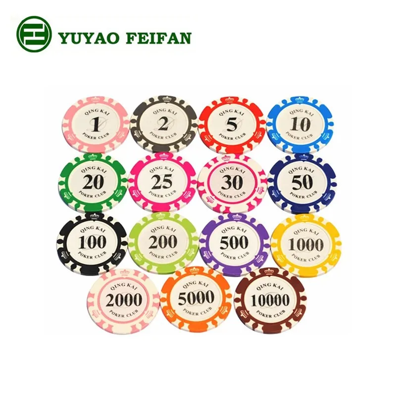 真正的粘土皇冠扑克筹码赌场标准游戏扑克筹码