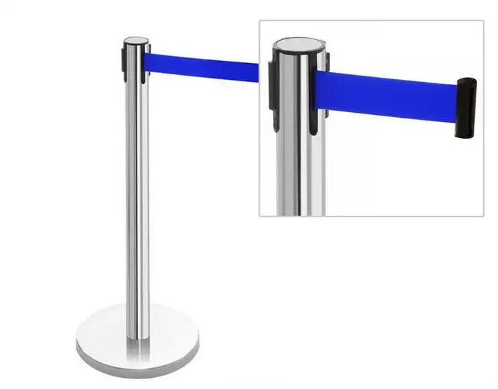 
Retractable Belt Barrier Polished Stainless Steel Post crowd control stanchion for sale  (62064900179)