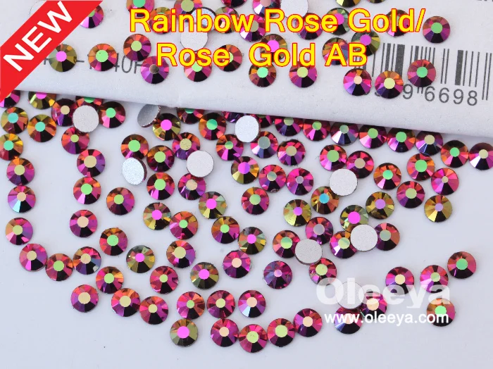 Free Sample Factory Flatback Non Hot Fix Loose Glass Strass Golden Shadow Nail Art Rhinestones Manufacturer for Manicure