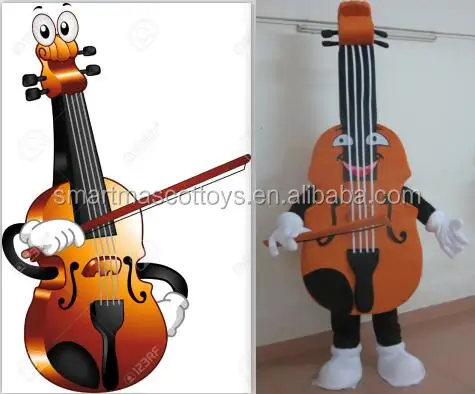 China fabricage professionele muziekinstrument viool custom mascotte kostuums