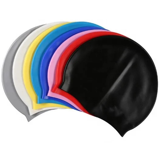 

Newest Sale OEM Quality Elastic Silicone Swimming Cap / Bathing Cap From Manufacturer, Blue, yellow, black, red, green or customized