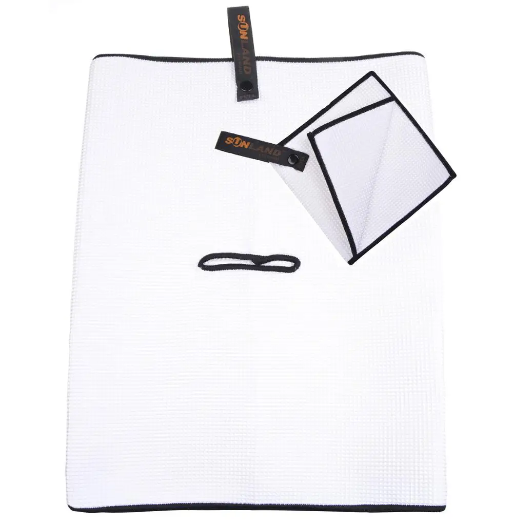 

China Wholesale Custom Waffle Sports Golf Microfiber Towel, White;black