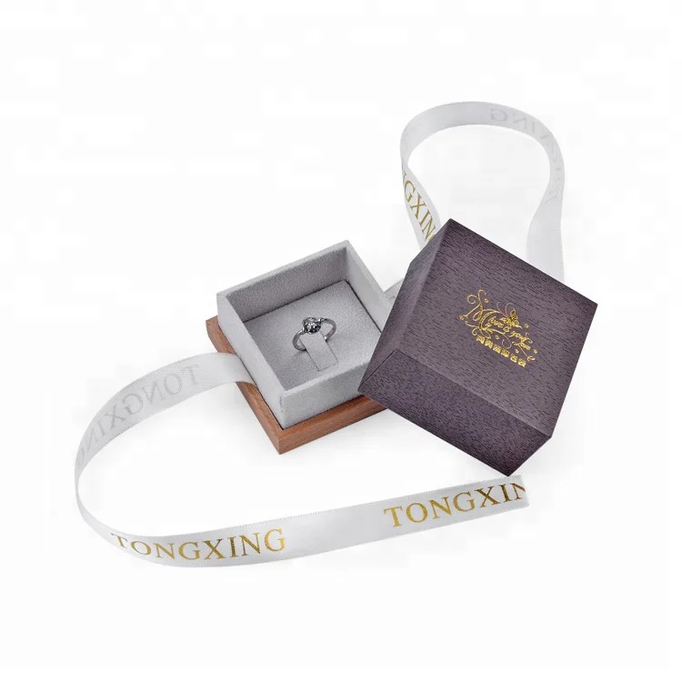 
Professional Logo Printed Wholesale Cardboard Ring Gift Boxes With Ribbon 