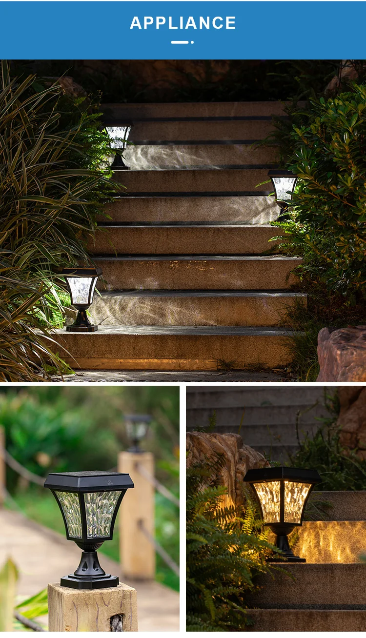 Classic LED Gate Pillar Lamp Outdoor Post Pillar Light Garden Security Lights