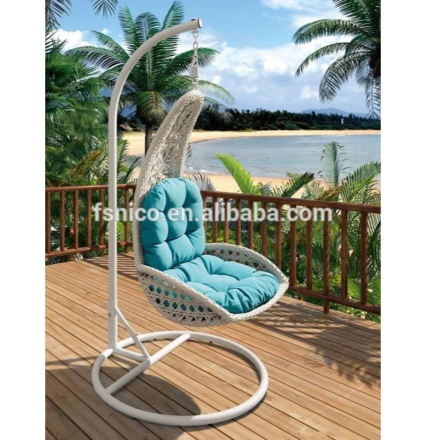 Modern high quality outdoor rattan white egg chair hammock