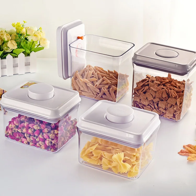 

Vacuum seal large glass food jar with abs lid,Heat resistant high borosilicate glass jars and cans