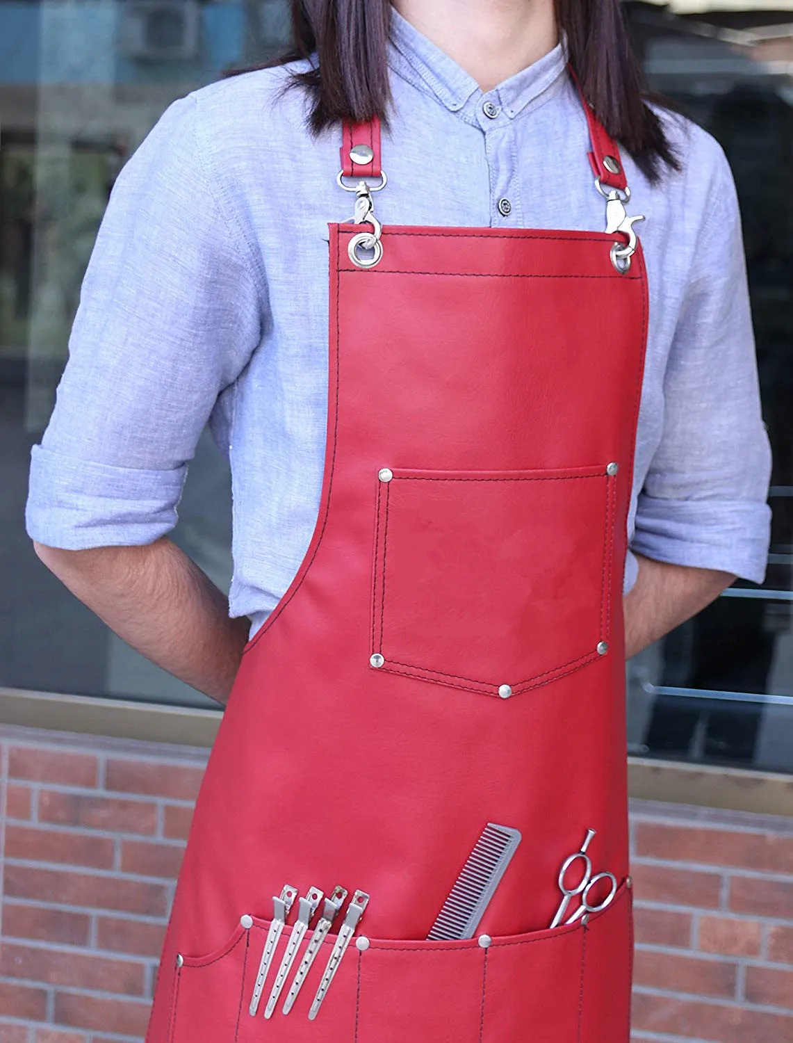 专业理发理发理发师海角皮革围裙沙龙发型师