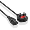 6 foot C13, 1.5mm heavy duty wire G Mark BS1363 fused 3 pin plug to IEC C13 with H05VV-F 1.5mm heavy duty black wire 6 feet