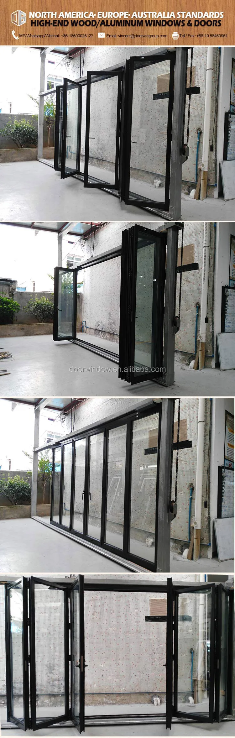 Folding glass window wall doors prices