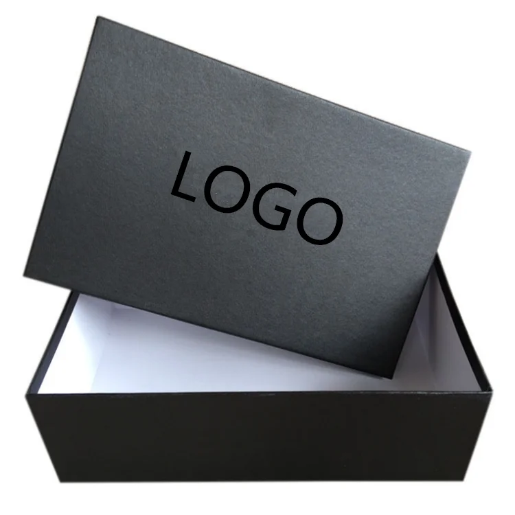 High Quality Cardboard Shoe Box Packaging Custom Black Shoe Gift Box
