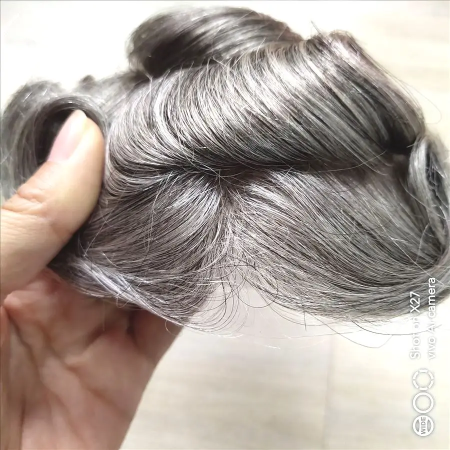

Qingdao Australia 8X10 Color 1B65 Cheap Toupee Hair Toupee For Indian Men With Grey Hair, Natural color