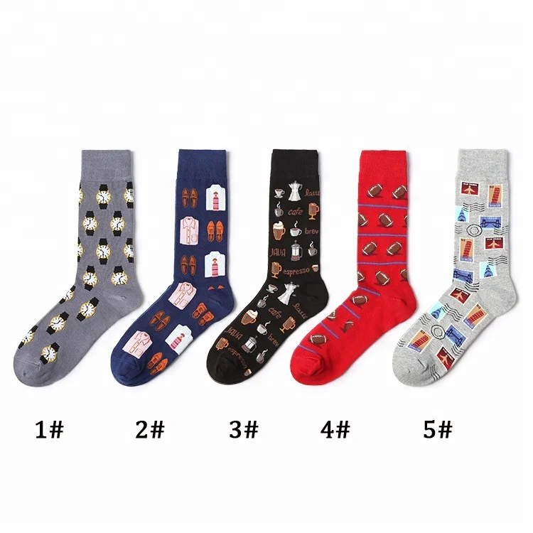 Great Popular Creative Cotton Stamp Men Printed Socks Crew Socks - Buy ...