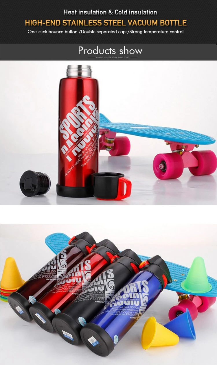 Promotional Double Wall Vacuum Thermos, Metal Thermos Flask, Stainless Steel Thermos Sport Bottle