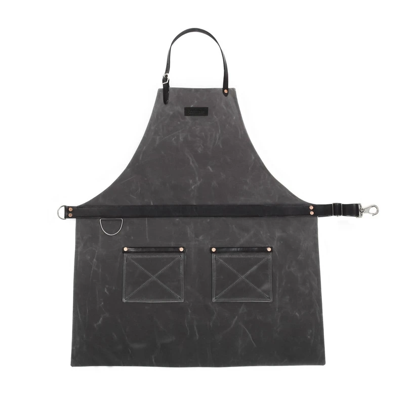 

Heavy Duty Custom Thicken Wear-resistant Waxed Canvas Carpenter Apron Work Use, Brown;dark grey