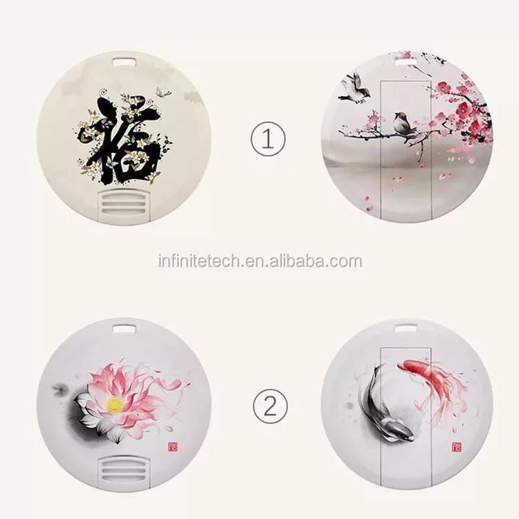 Round Shape Card USB Memory Sticks plastic usb card Flash Drive With Printing Logo - ANKUX.COM