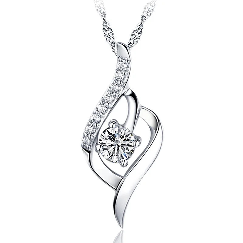 

Women's Elegant Infinity Love 925 Sterling Silver Pendant Brilliant Crystal CZ Pendant, White