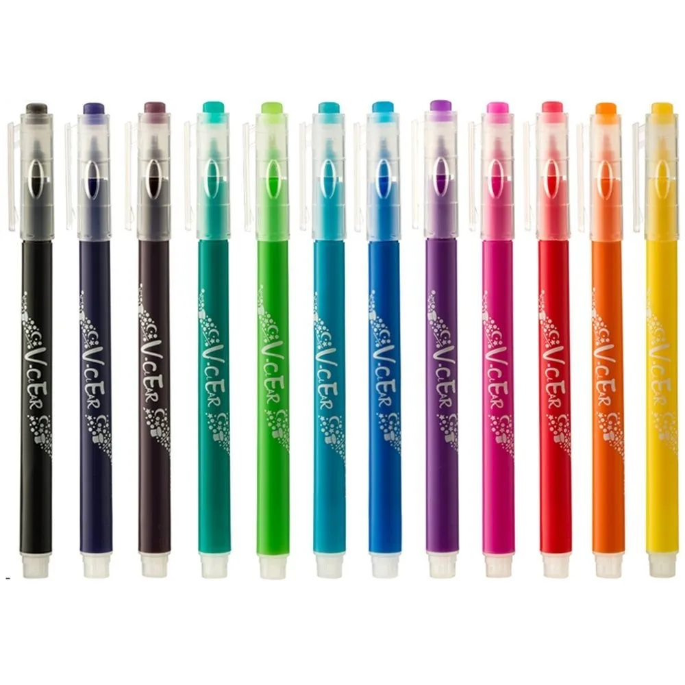 Eraser Ball Colors Erasable Marker Pens,Assorted Color Inks,12pack