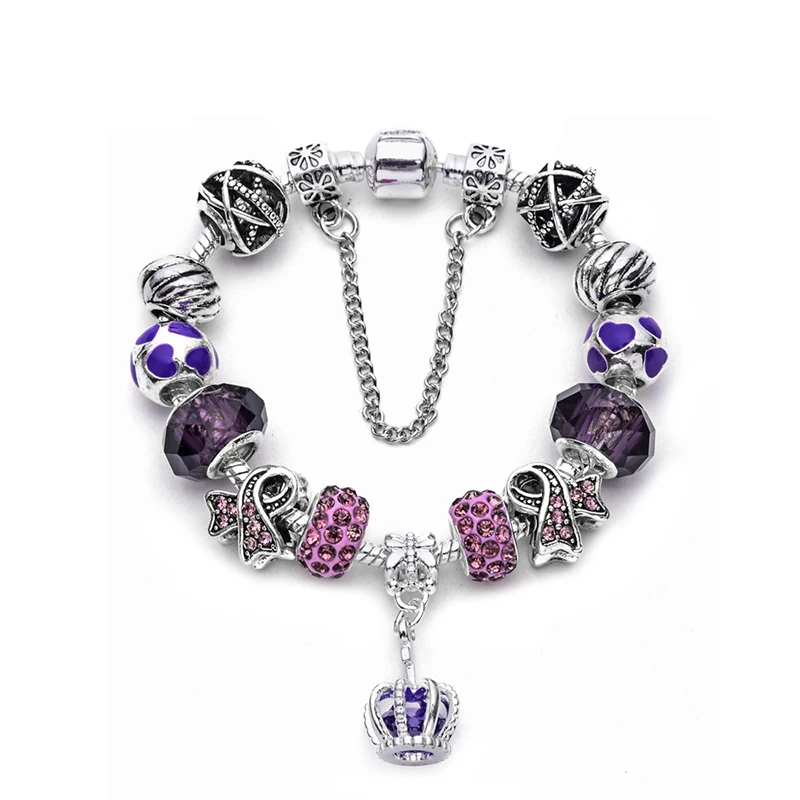 Bracelet Cutout Heart Friendship Bracelet Sbb0293 Purple/Stainless Wholesale Jewelry Website Purple/Stainless Unisex