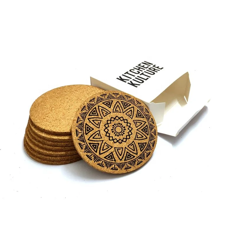 

2019 custom logo print factory wholesale cheap beer bar cork wood coasters for drink, Cmyk;pantone color;customized