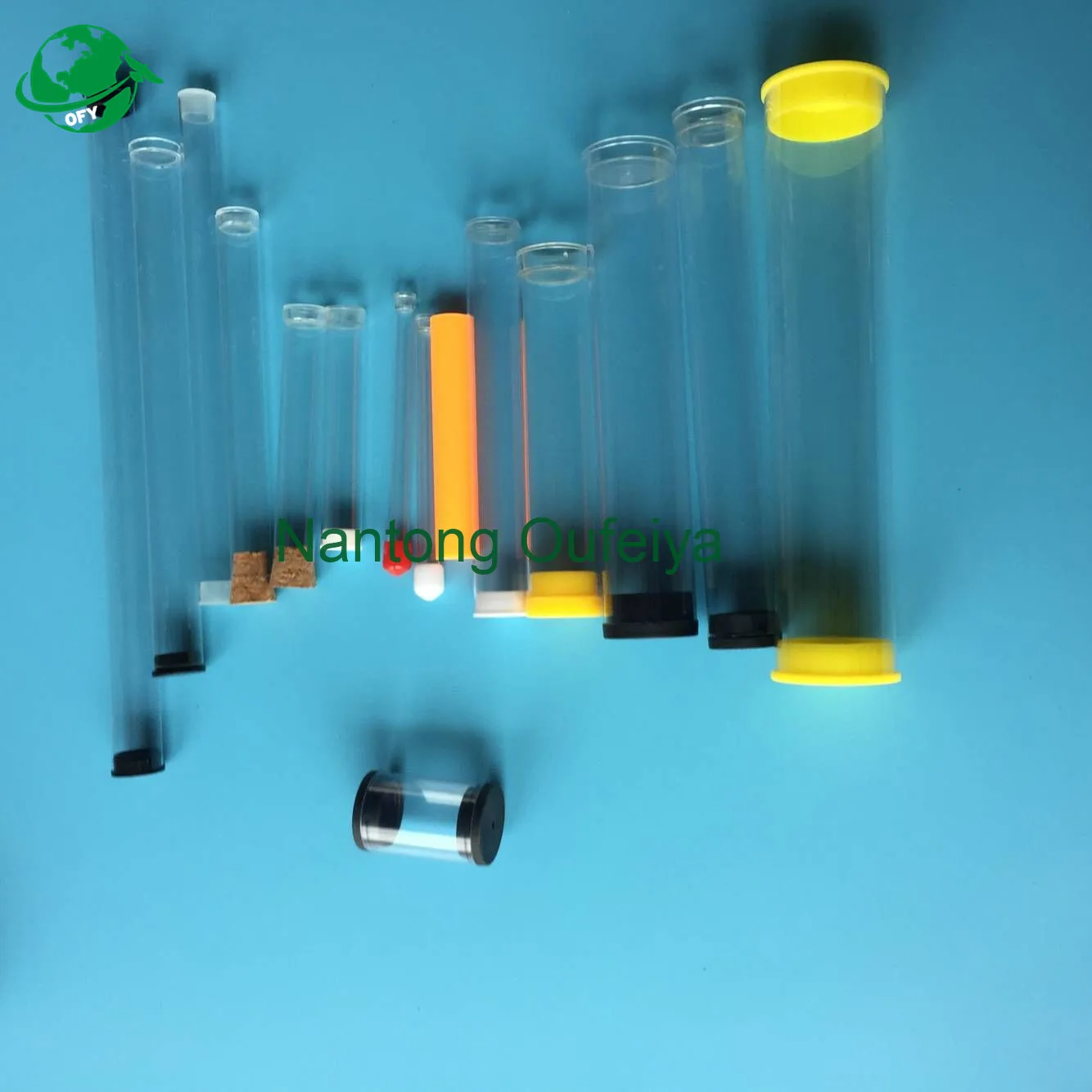 Custom Size Cylinder Shape Clear Plastic Tube With Top Or Bottom Lids