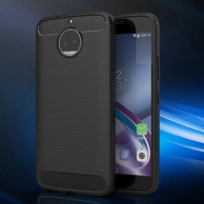 Carbon Fiber Tpu case For Moto G5S Plus soft cover