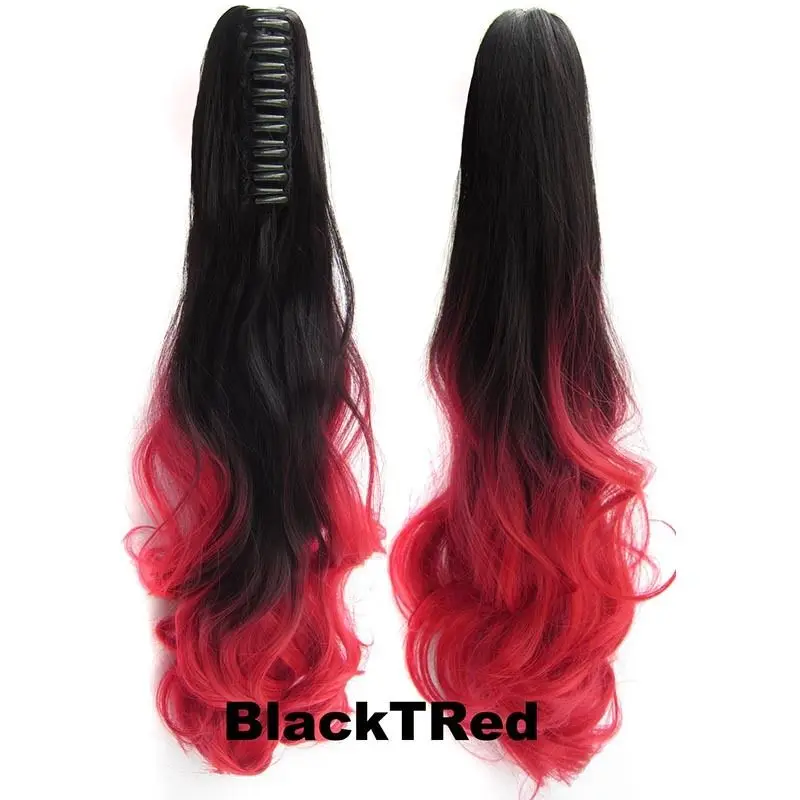 
How selling colored ombre ponytail hair extension claw clip ponytails from China wig factory 