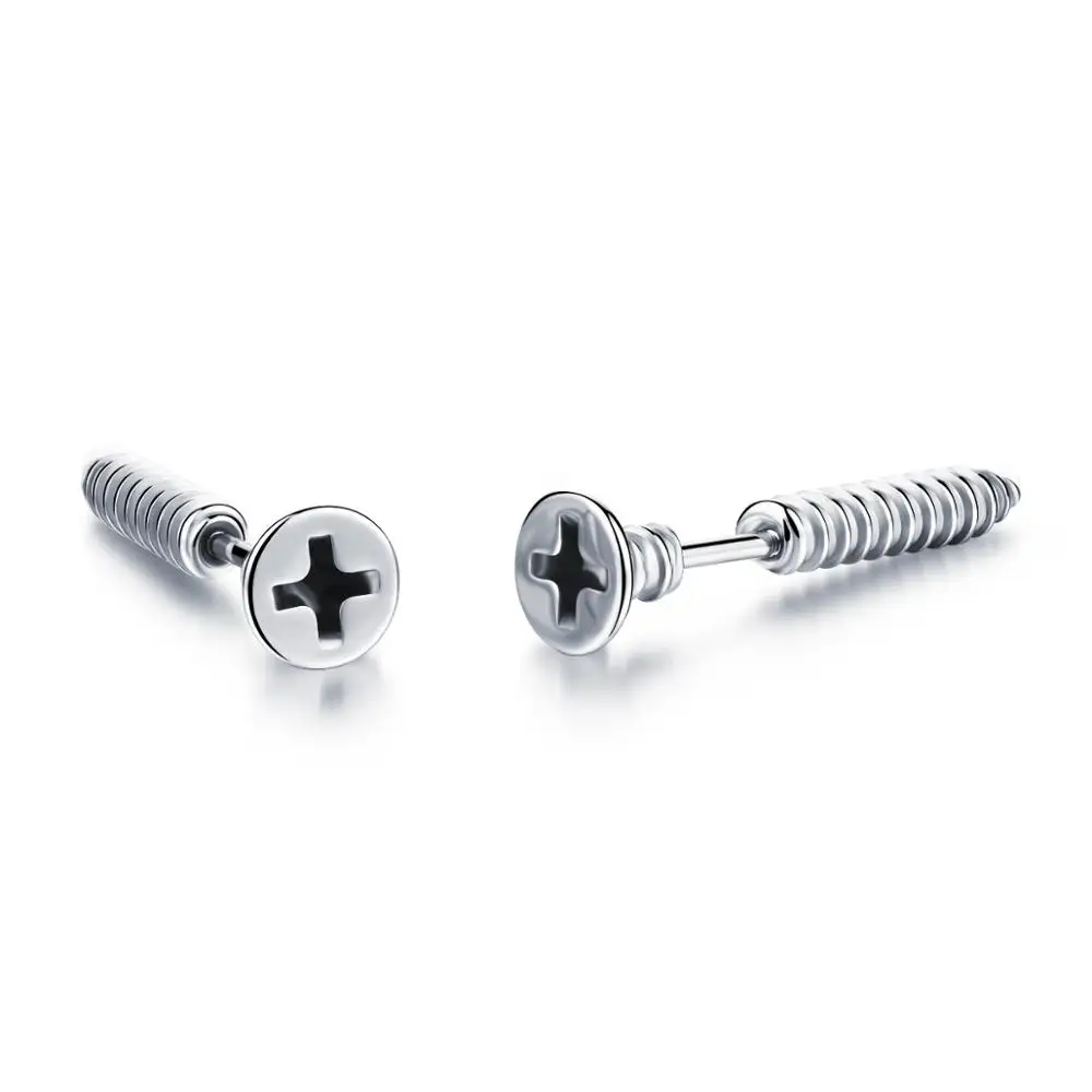

Stainless steel punk gothic screw back stud earrings