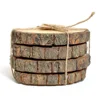 Large Natural Mango Tree Bark Wooden Coasters with Hemp Tie - 5 inch