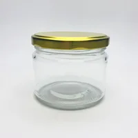 

Cheap price 250 ml round clear glass jar envases de vidrio for biscuits with lid