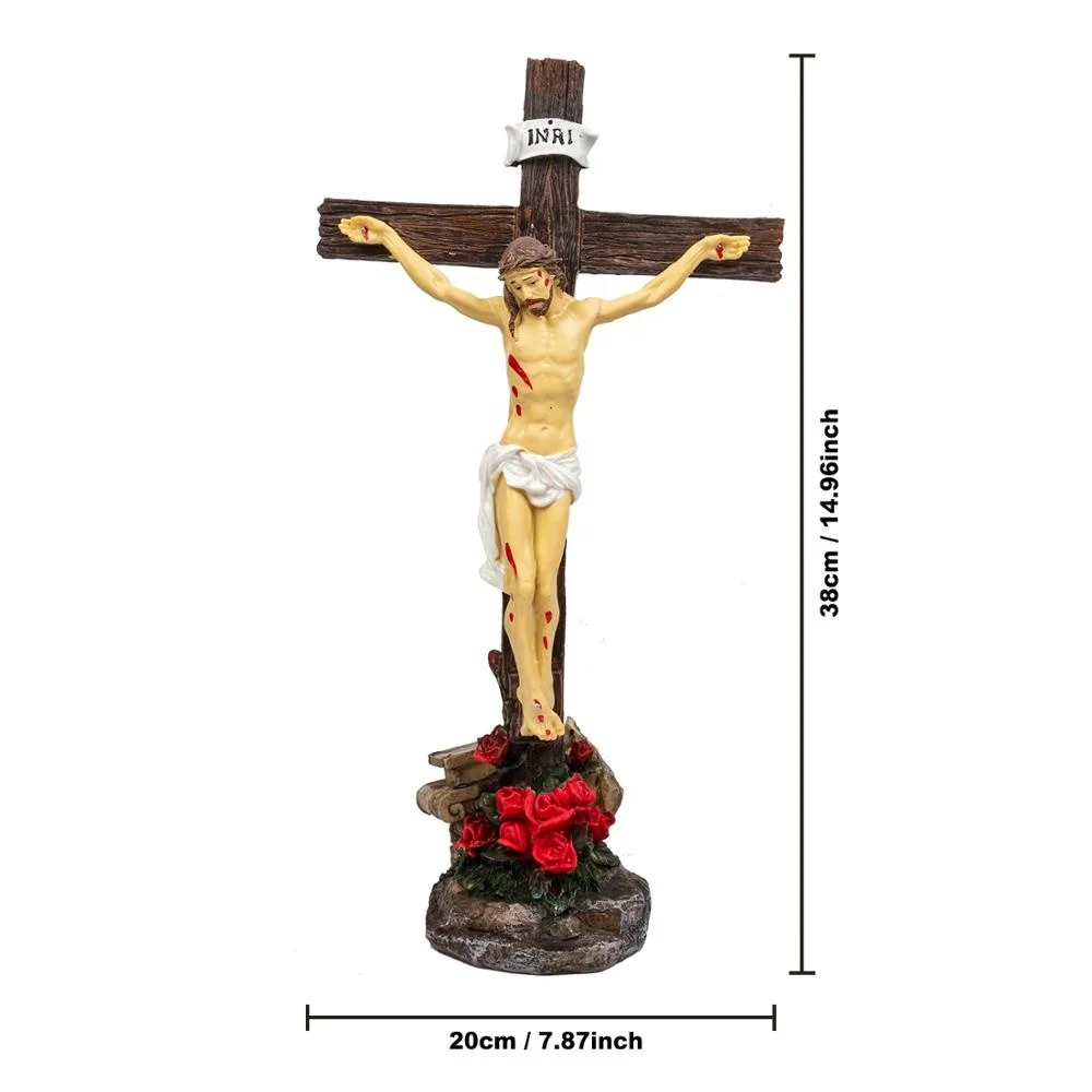 2019 New Arrive Cross Jesus Religious Statue On Rose Jesus Crucifix ...