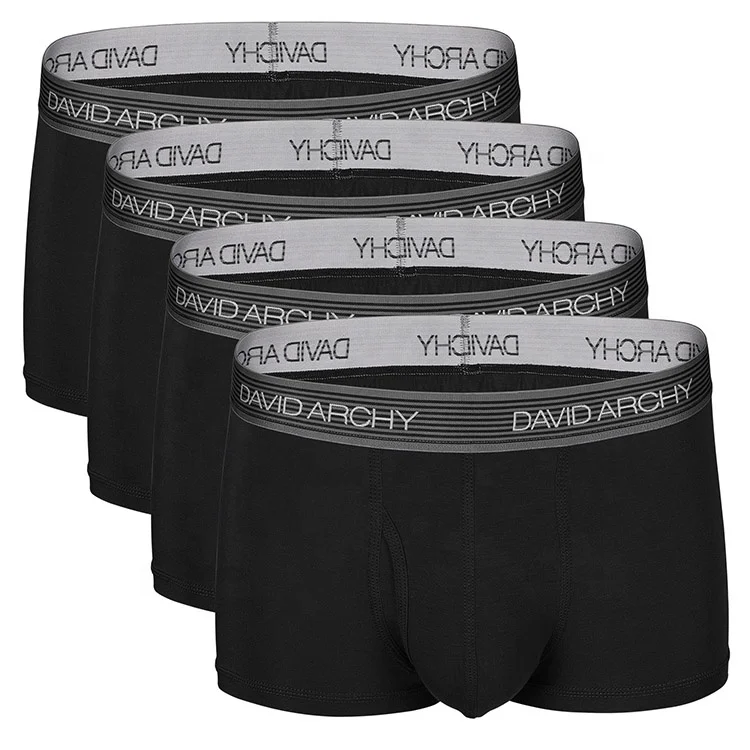 

David Archy Microfiber Fabric Breathable Underwear for Men 4 Pack