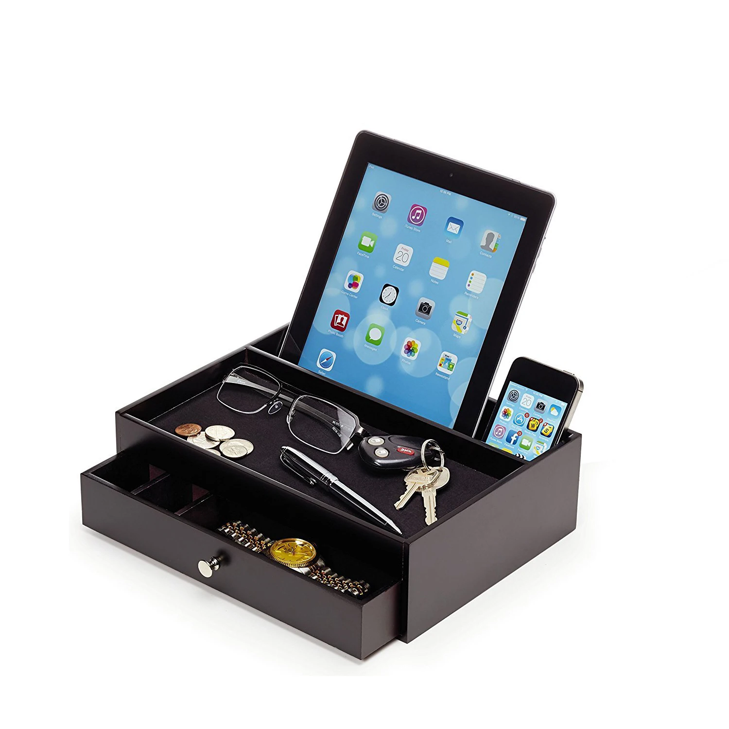 
Recycled office stationery leather pu desk organizer for home sundries 