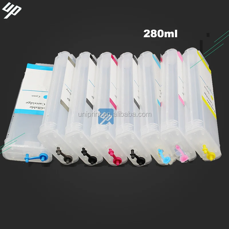 

UP 8 Colors 280ML/PC For HP 70 Empty Refillable Ink Cartridge With Chip For HP Z2100 Z5200 Printer