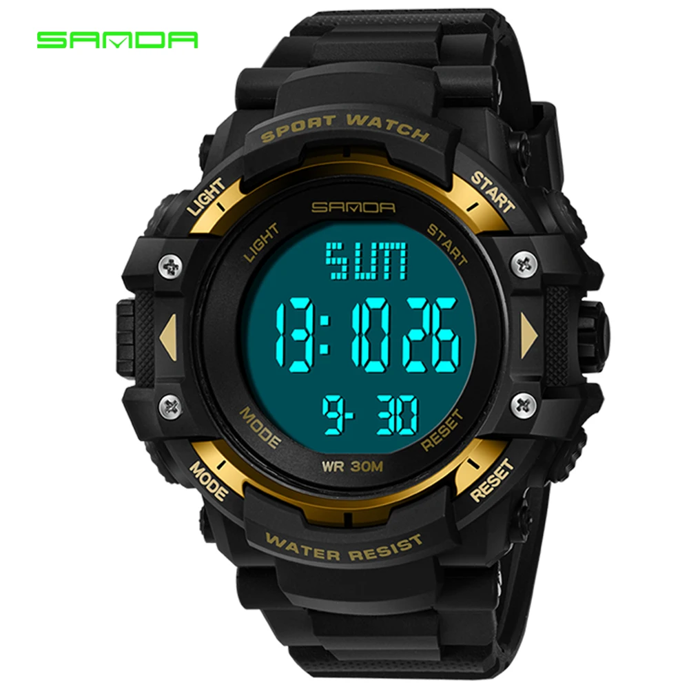 

Man Watch SANDA 348 Mens Watches Top Brand Luxury DIGITAL Male Clock Outdoor Sports Watches Digital relogio masculino