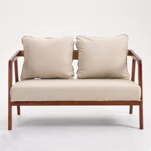 Modern Wood Arm Accent Loveseat Sofa Sets European Hotel Reception French Corner Wooden Dinning Settee Lounge