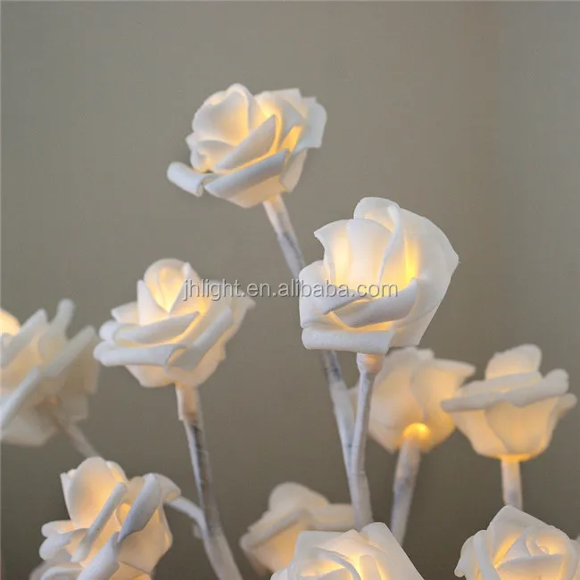 Belle Lumière Ledarbre De Mariage Brillant Avec Fleurrose Blanche Led Buy Lumière Darbre De Décoration De Mariage Ledled De Rose Blanchelumière