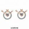 African style 14k gold earrings heart shape wedding earrings for couple