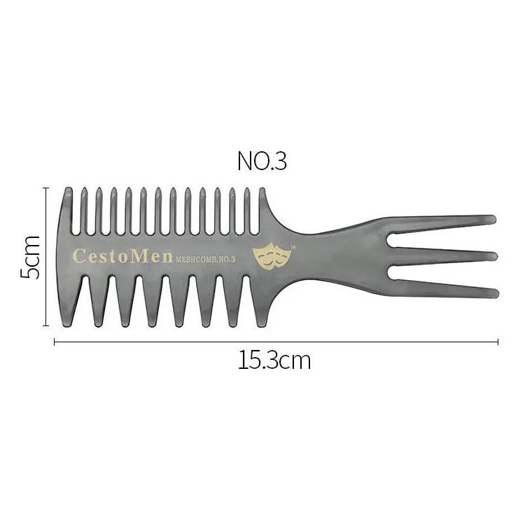 

Barber retro oil head styling hair plastic wide tooth comb, Black