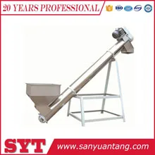 Stainless steel screw conveyor with hopper for powder / sand / grain conveyor