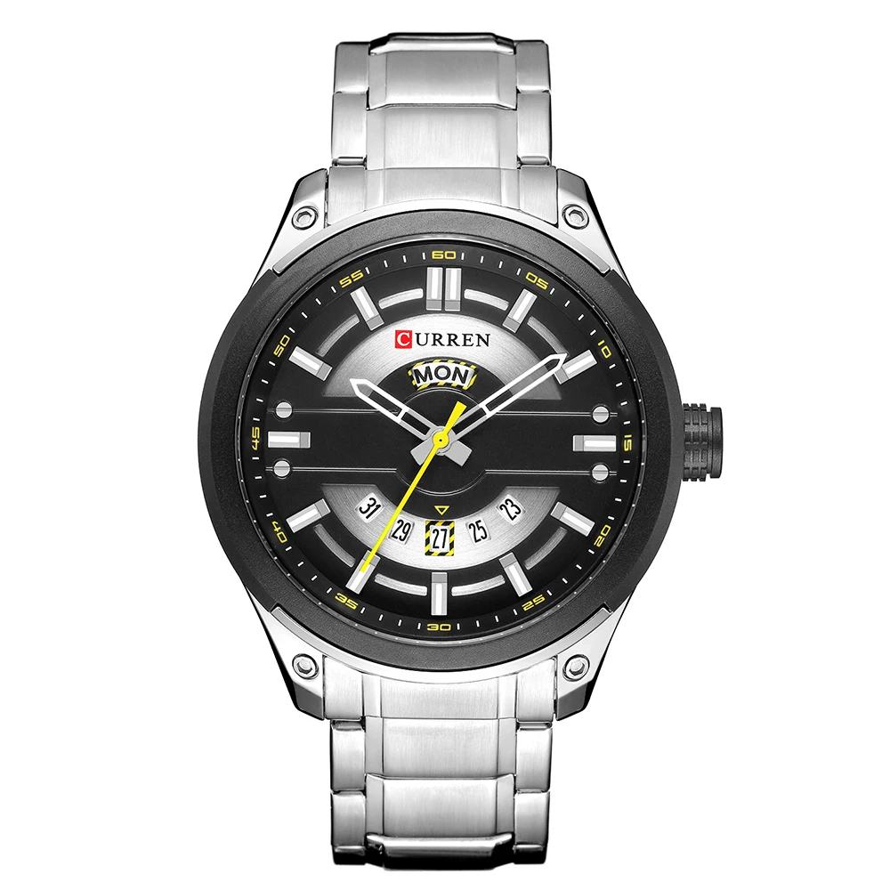 

Relojes CURREN 2018 Watches Men Fashion Quartz Mens Watch With Calendar Stainless Steel Business Waterproof erkek kol saati, As picture