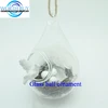 Christmas clear glass bubble ornament w/ a silver bird standing at the hole