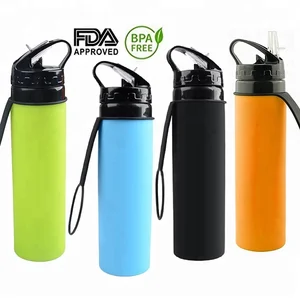 Image of China Supplier Cheap Folding Silicone Water Bottle With Custom Logo