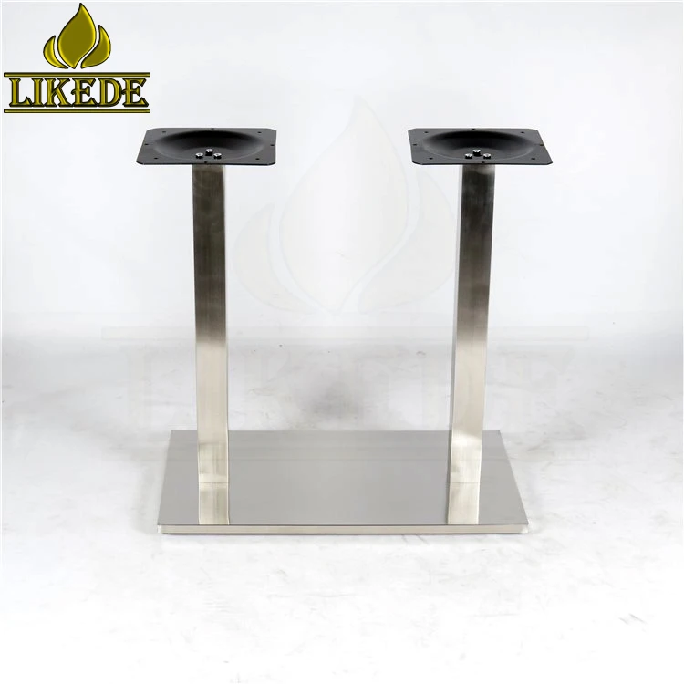 Modern Design Heavy-Duty Metal Table Base Low-Priced 2-Column Stainless Steel Pillar Plastic Bottom Chair Dining Kitchen Use