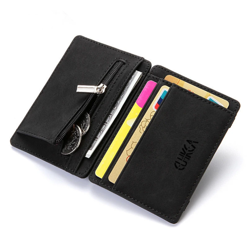 

Classic Magical Removable PU Leather Custom LOGO RFID Stocking Men Smart Card Money Small Wallet