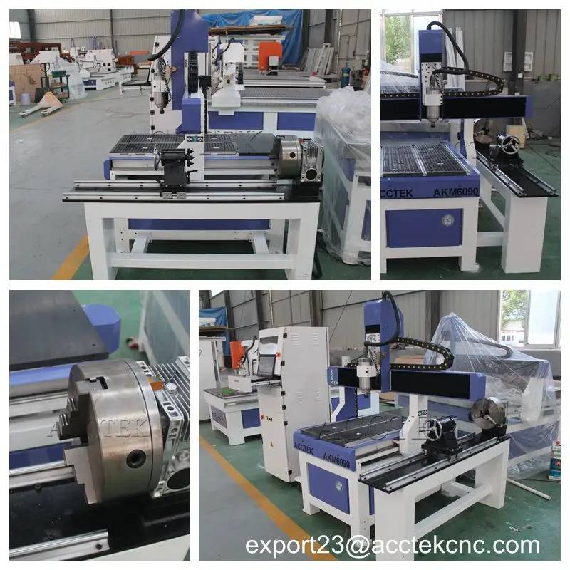 AKM6090 cnc router machine with rotary axis